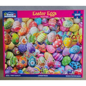 White Mountain Easter Eggs 1000 pc Lois B Sutton Complete 2024 Pre-Owned